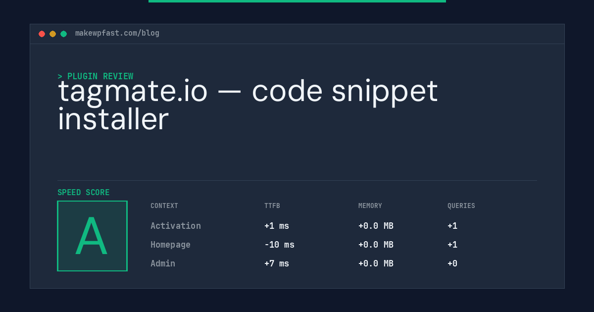 tagmate.io — code snippet installer - MakeWPFast