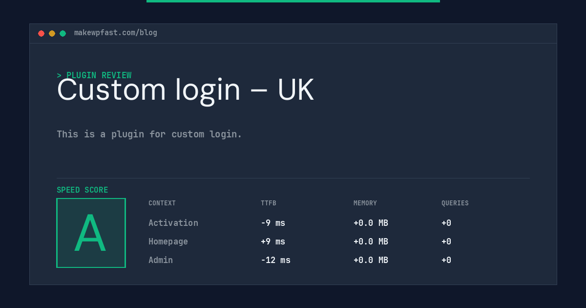 Custom login – UK - MakeWPFast