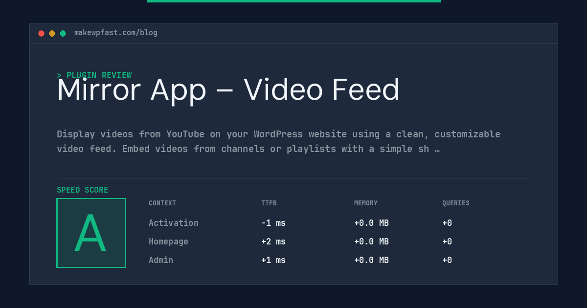 Mirror App – Video Feed - MakeWPFast