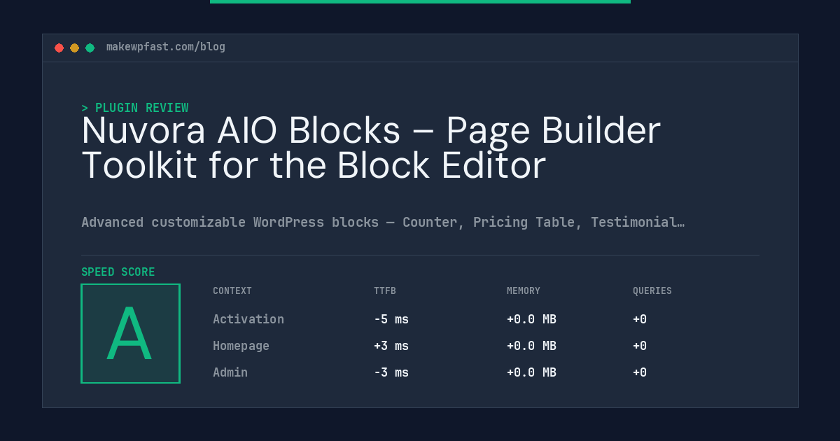 Nuvora AIO Blocks – Page Builder Toolkit for the Block Editor - MakeWPFast