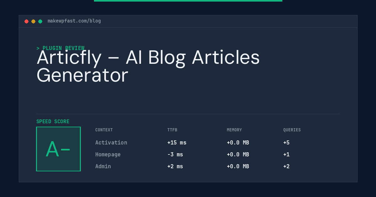 Articfly – AI Blog Articles Generator - MakeWPFast