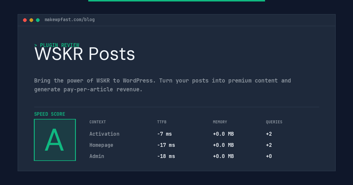 WSKR Posts - MakeWPFast