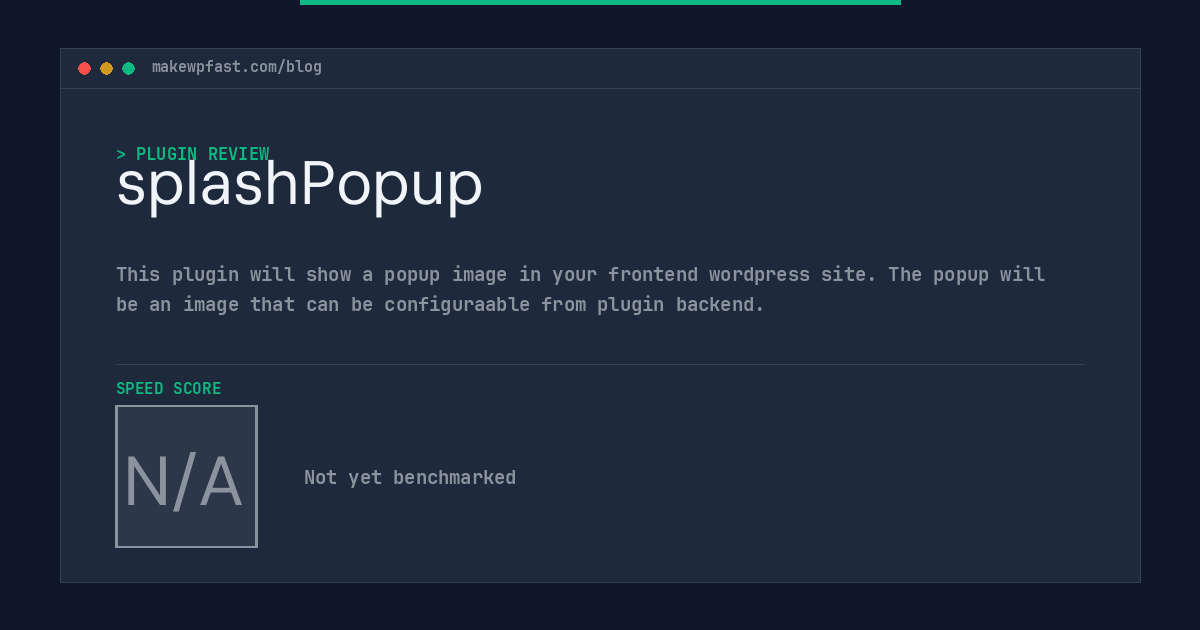 splashPopup - MakeWPFast