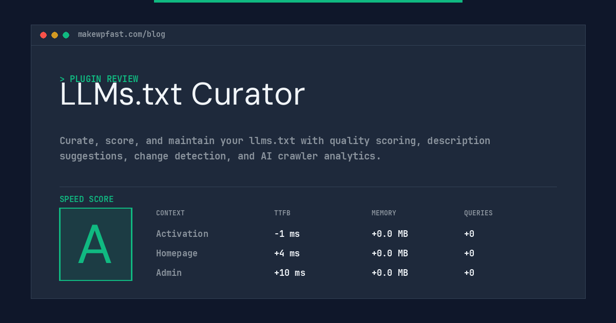 LLMs.txt Curator - MakeWPFast