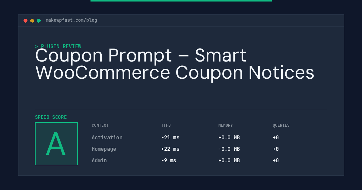 Coupon Prompt – Smart WooCommerce Coupon Notices - MakeWPFast