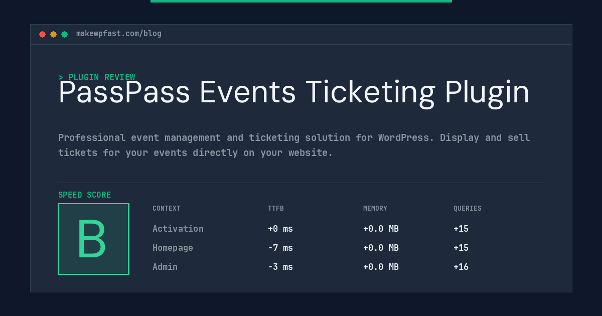 PassPass Events Ticketing Plugin - MakeWPFast