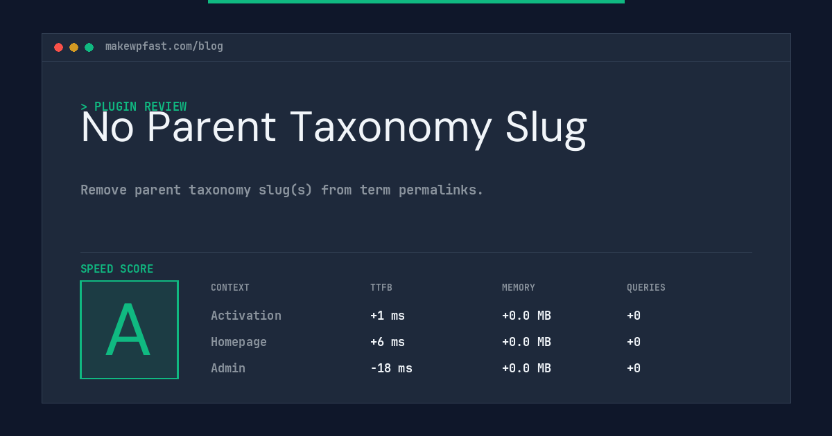 No Parent Taxonomy Slug - MakeWPFast