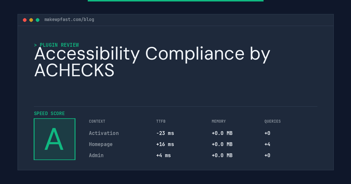 Accessibility Compliance by ACHECKS - MakeWPFast