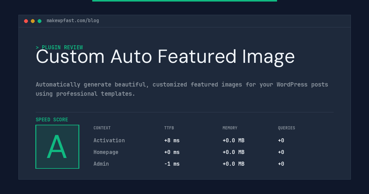 Custom Auto Featured Image - MakeWPFast