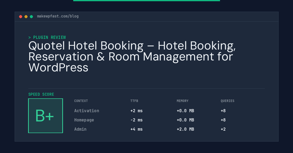 Quotel Hotel Booking – Hotel Booking, Reservation & Room Management for WordPress - MakeWPFast