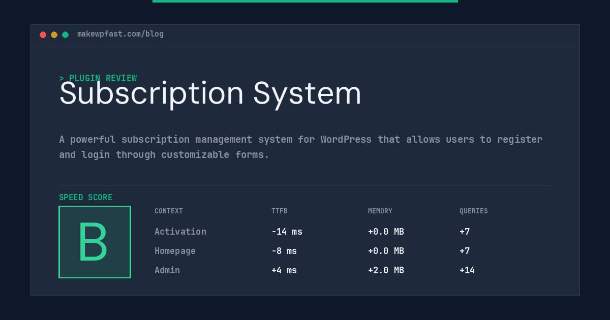 Subscription System - MakeWPFast