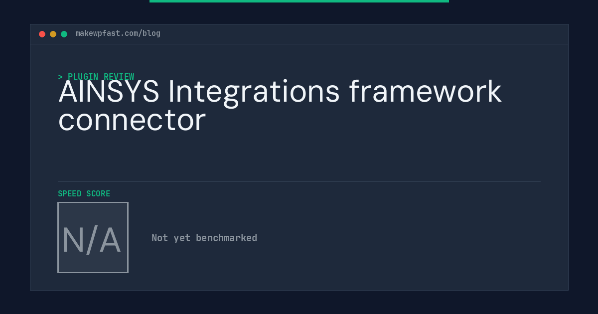 AINSYS Integrations framework connector - MakeWPFast