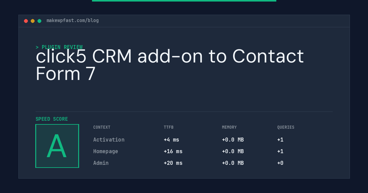 click5 CRM add-on to Contact Form 7 - MakeWPFast