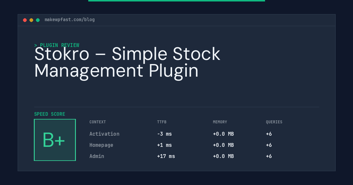 Stokro – Simple Stock Management Plugin - MakeWPFast