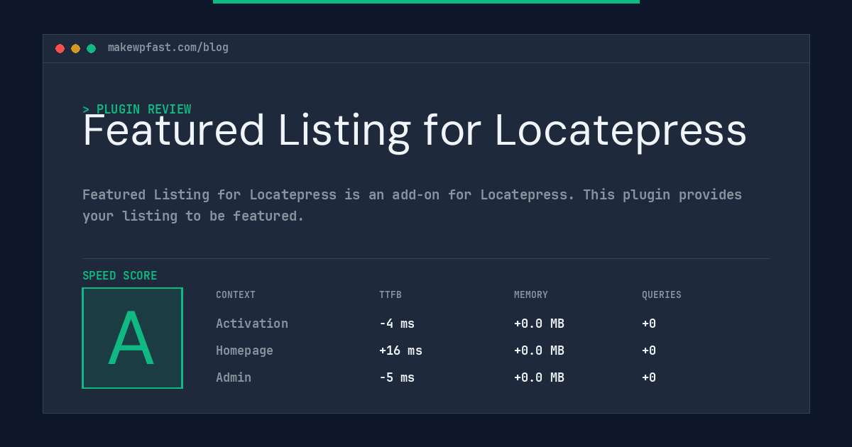 Featured Listing for Locatepress - MakeWPFast