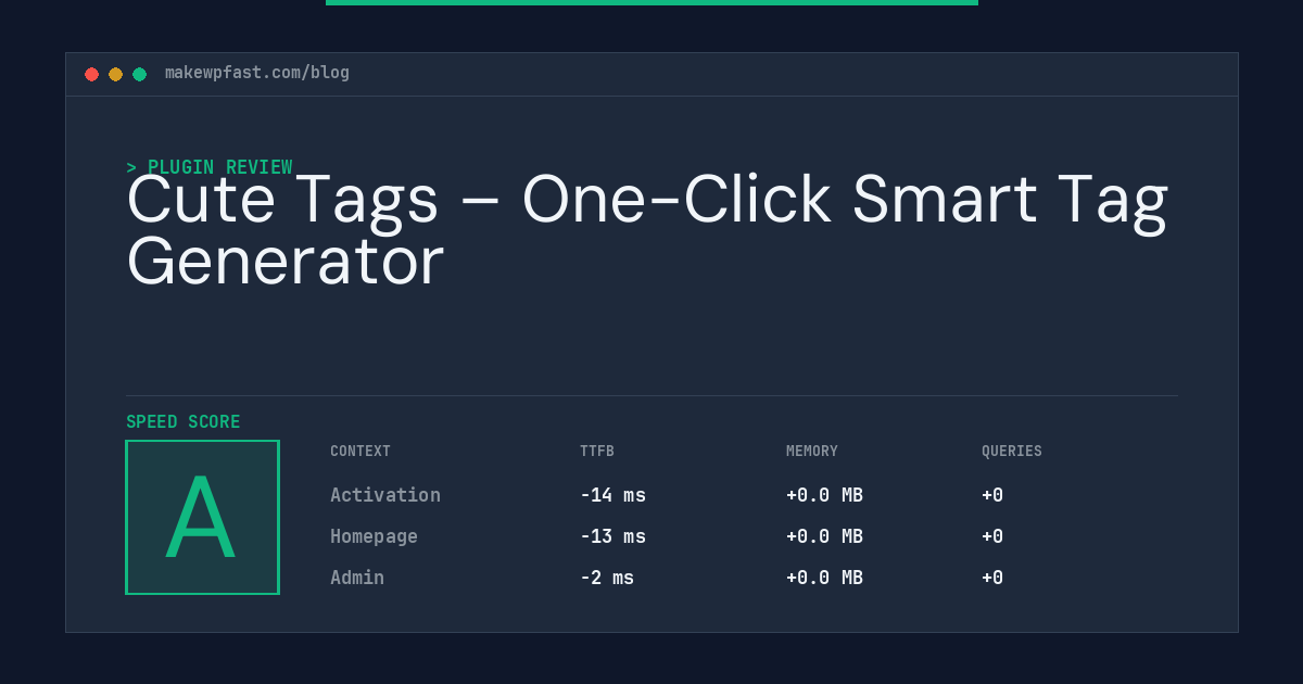Cute Tags – One-Click Smart Tag Generator - MakeWPFast