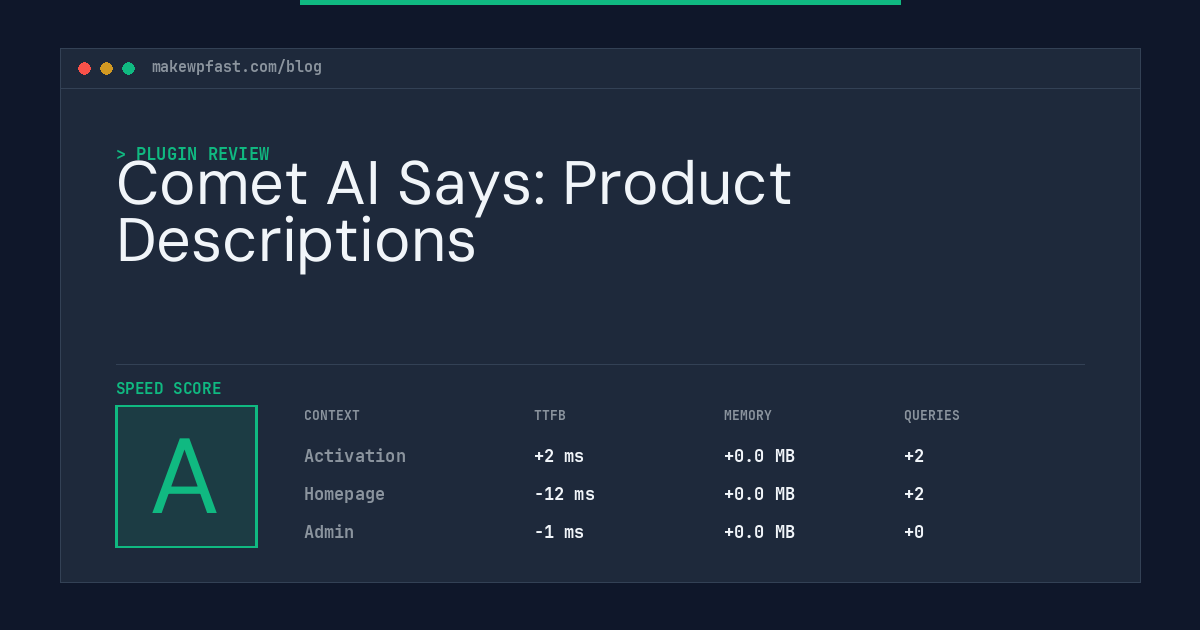 Comet AI Says: Product Descriptions - MakeWPFast