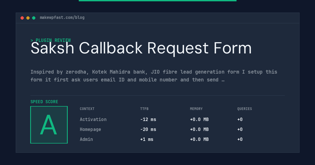 Saksh Callback Request Form - MakeWPFast