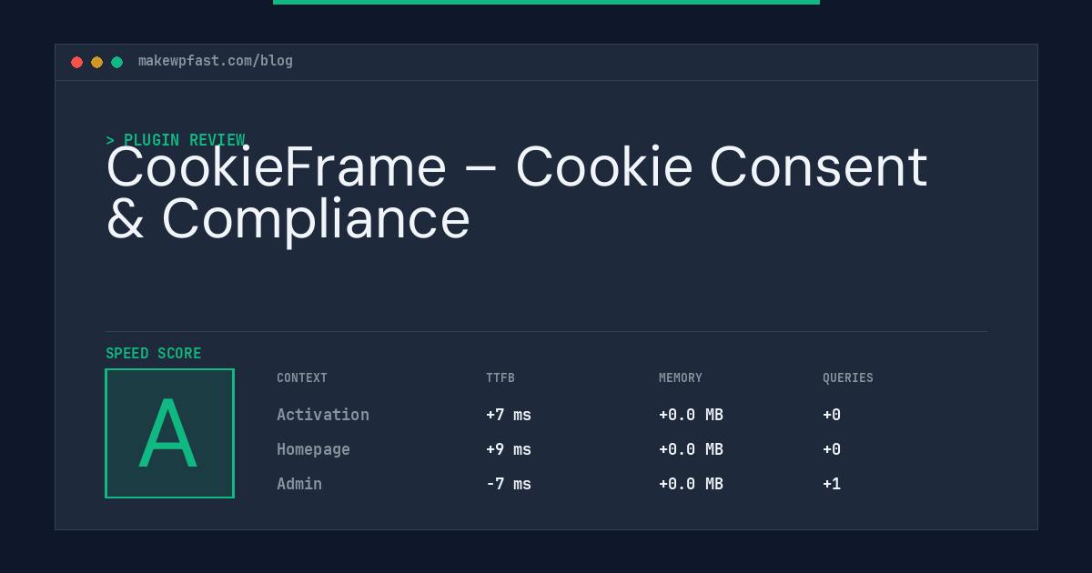 CookieFrame – Cookie Consent & Compliance - MakeWPFast
