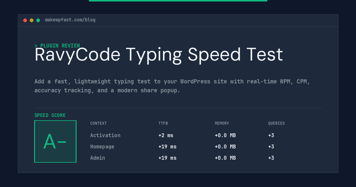 RavyCode Typing Speed Test - MakeWPFast