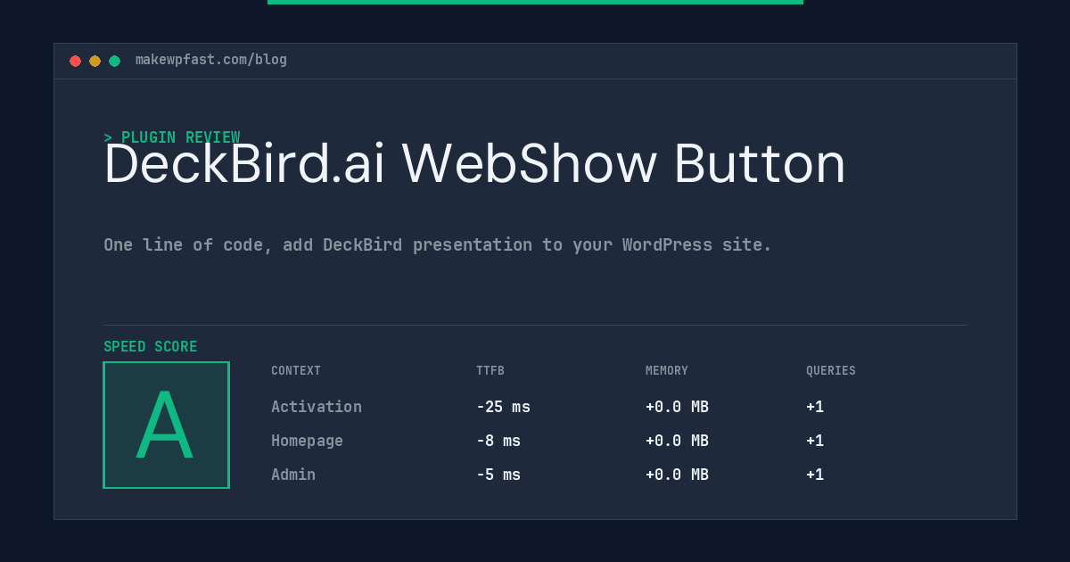 DeckBird.ai WebShow Button - MakeWPFast