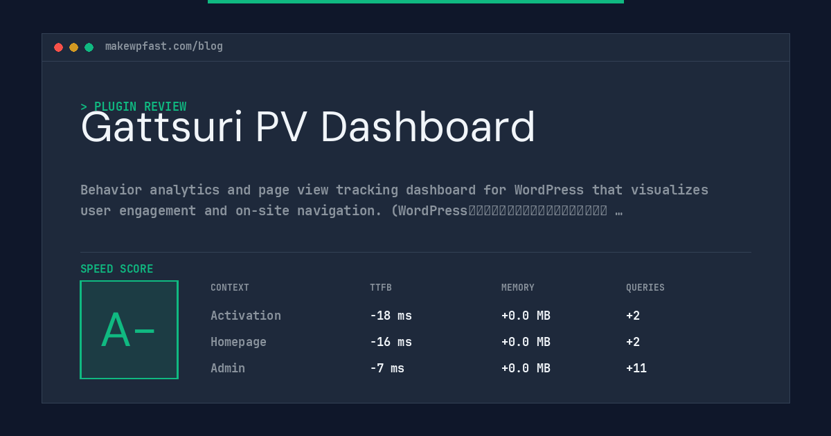 Gattsuri PV Dashboard - MakeWPFast