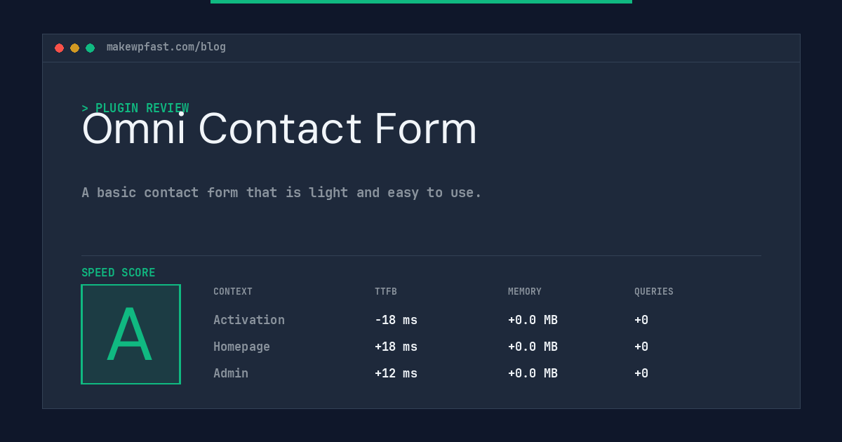 Omni Contact Form - MakeWPFast