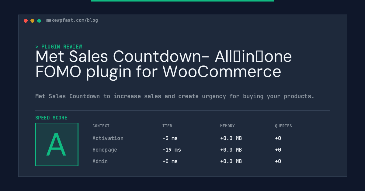 Met Sales Countdown- All‑in‑one FOMO plugin for WooCommerce - MakeWPFast