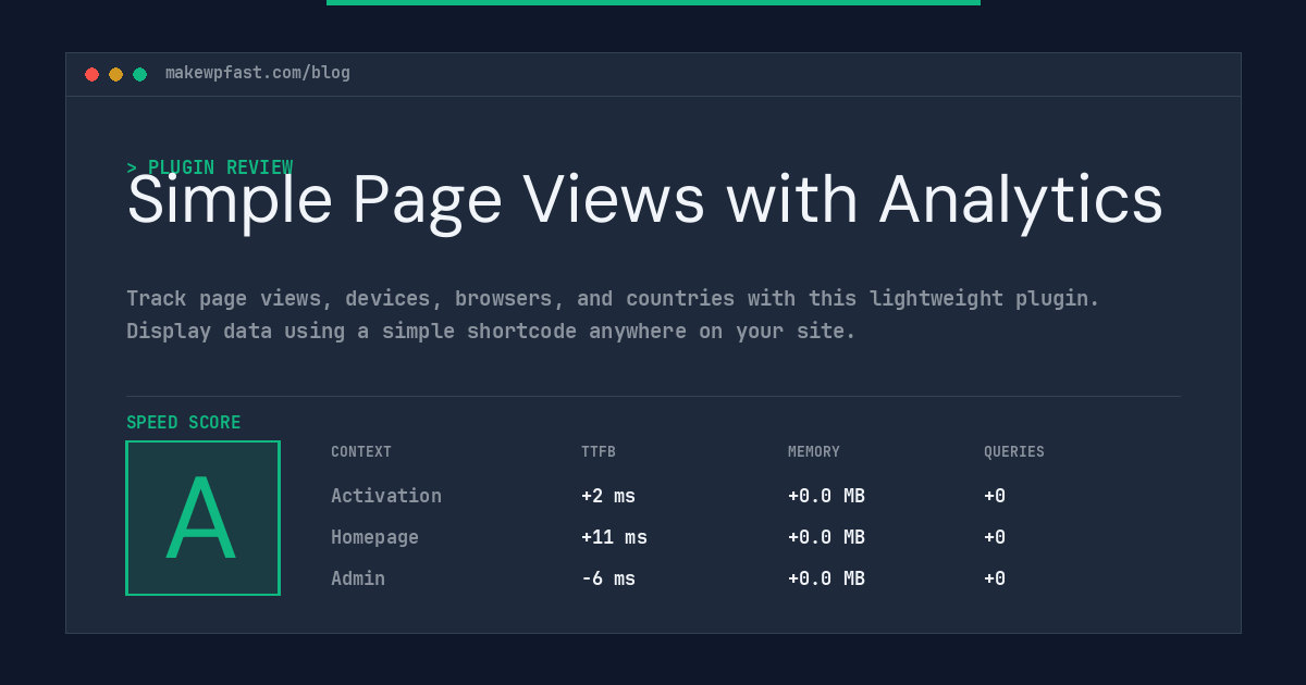 Simple Page Views with Analytics - MakeWPFast