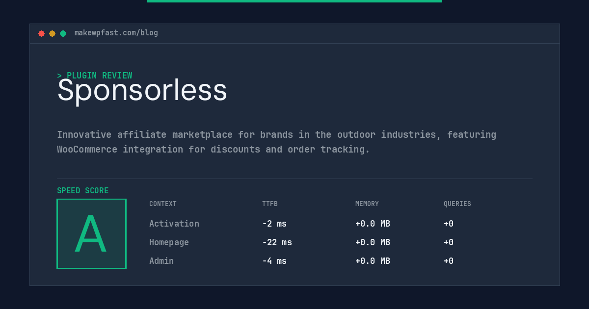 Sponsorless - MakeWPFast