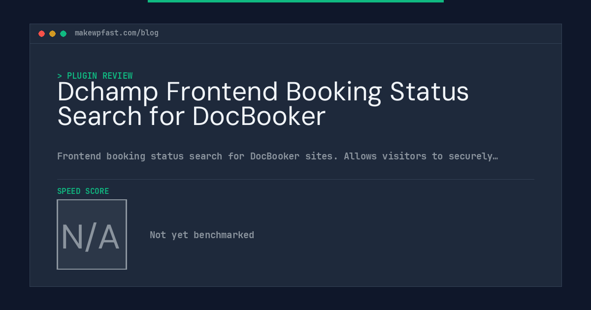 Dchamp Frontend Booking Status Search for DocBooker - MakeWPFast