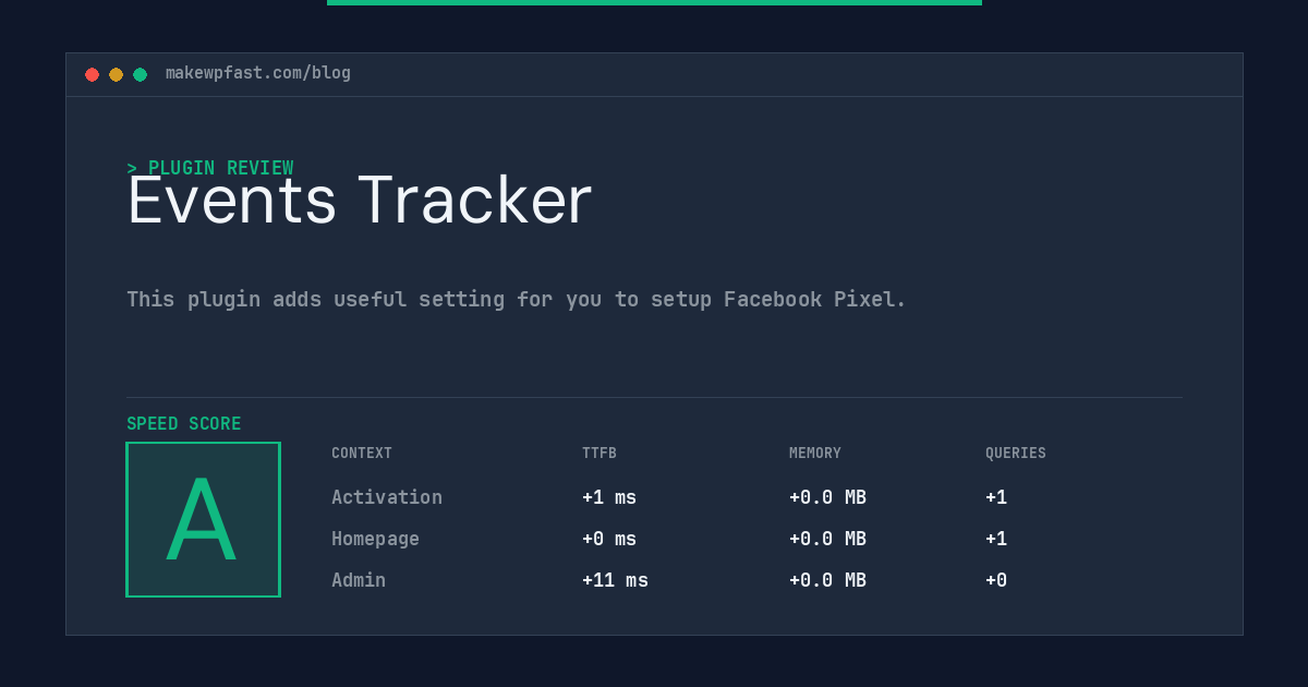 Events Tracker - MakeWPFast