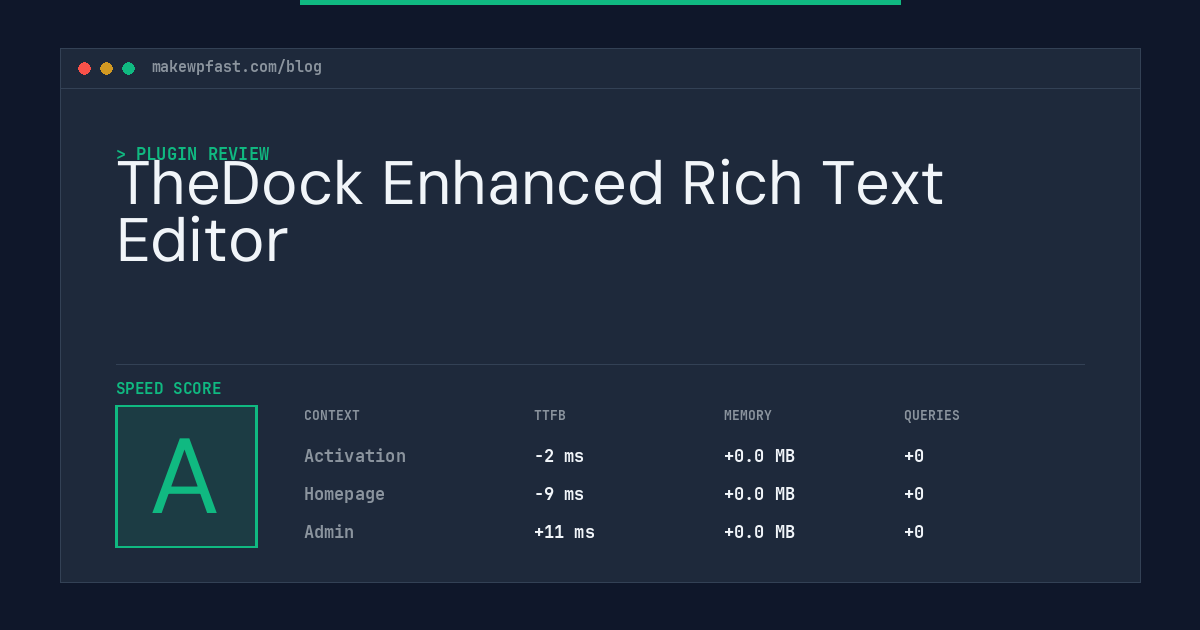 TheDock Enhanced Rich Text Editor - MakeWPFast