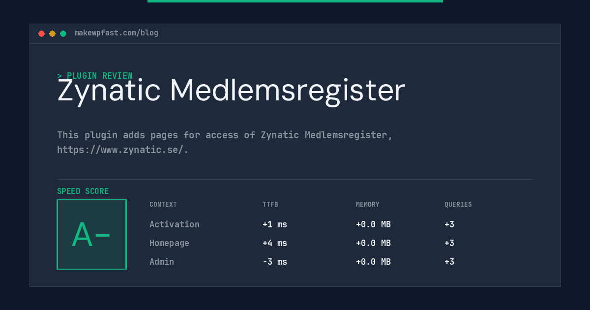 Zynatic Medlemsregister - MakeWPFast