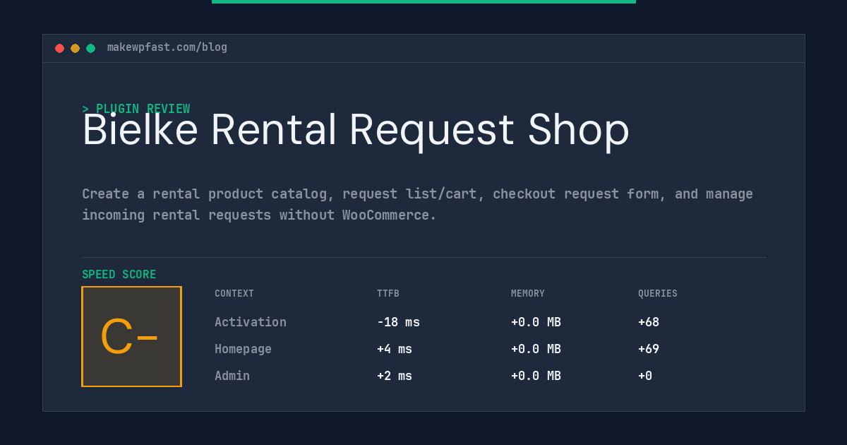 Bielke Rental Request Shop - MakeWPFast