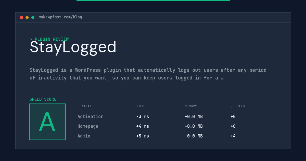 StayLogged - MakeWPFast