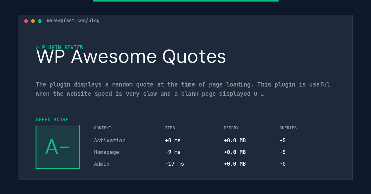 WP Awesome Quotes - MakeWPFast