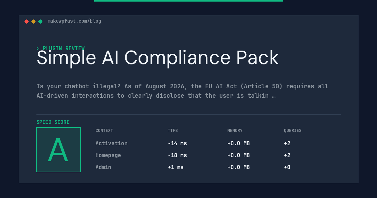 Simple AI Compliance Pack - MakeWPFast