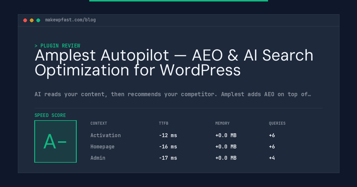 Amplest Autopilot — AEO & AI Search Optimization for WordPress - MakeWPFast