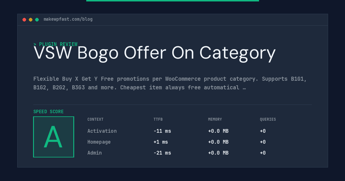 VSW Bogo Offer On Category - MakeWPFast