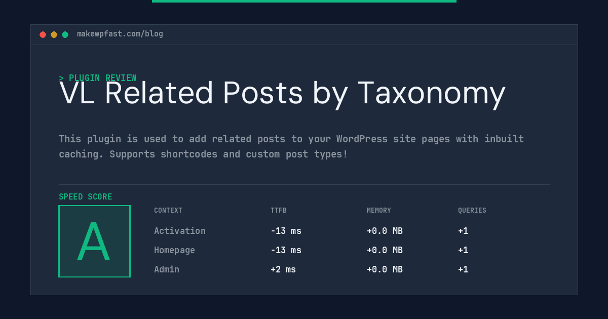 VL Related Posts by Taxonomy - MakeWPFast