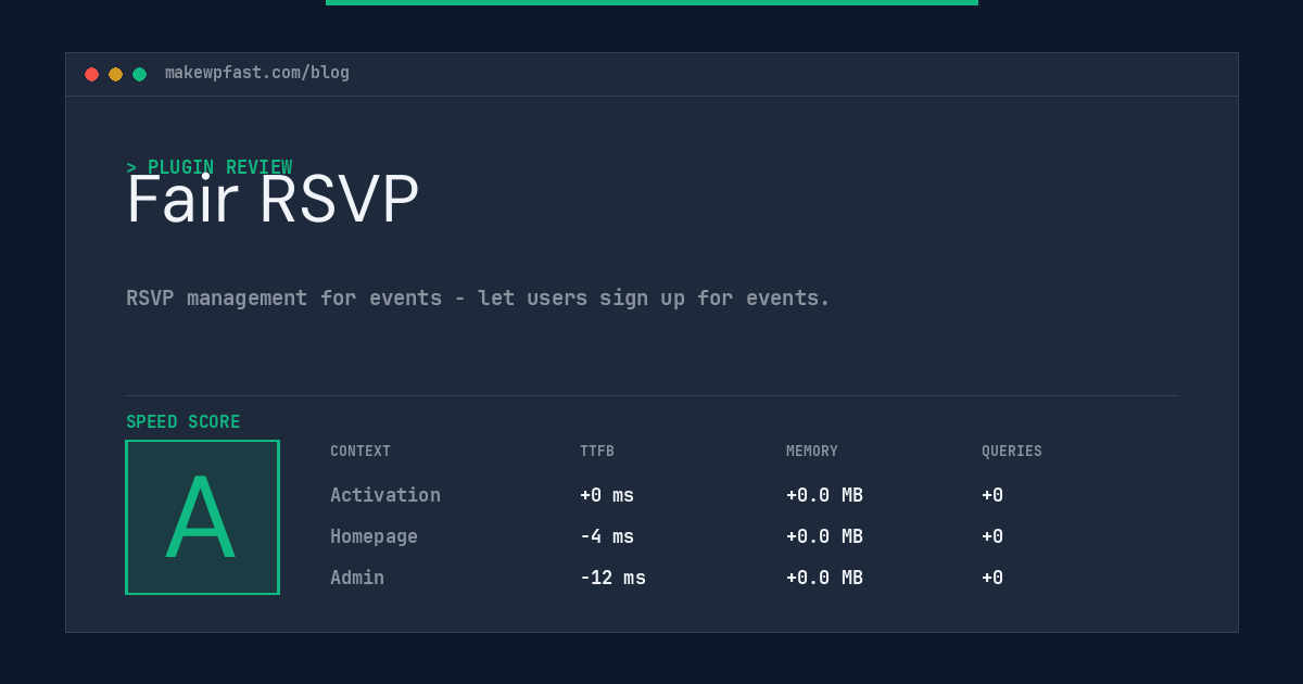 Fair RSVP - MakeWPFast