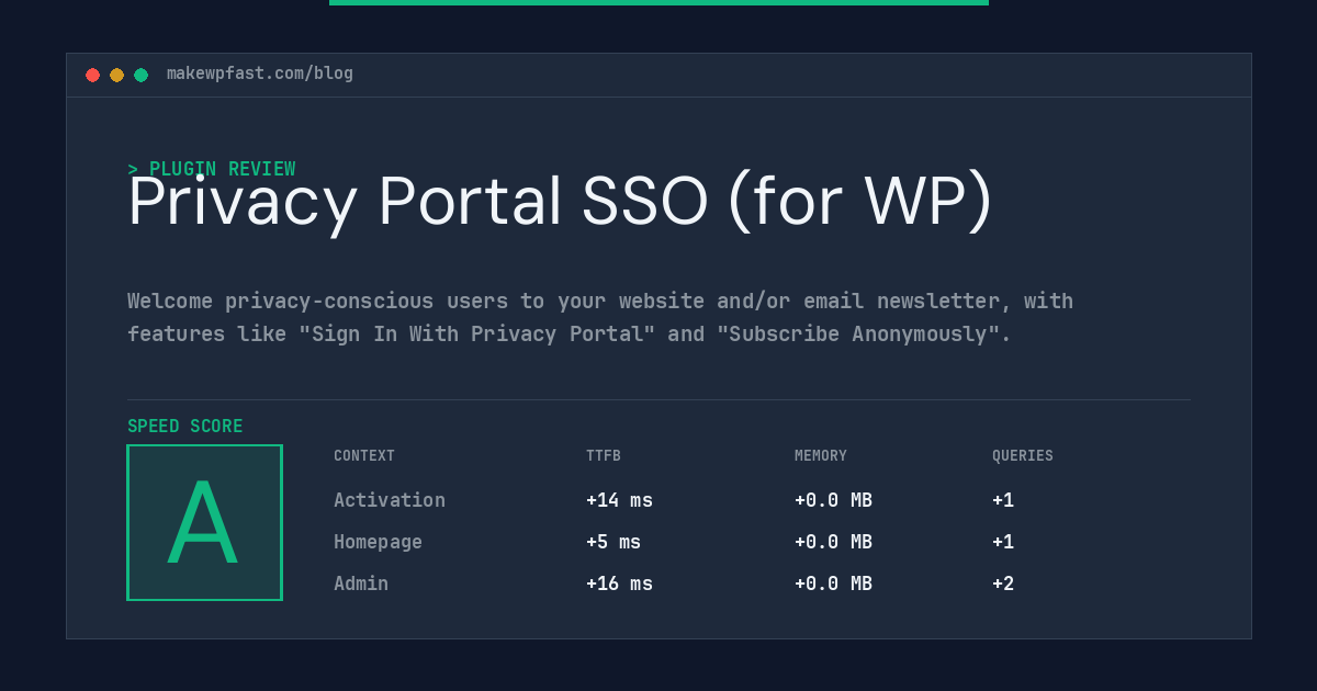 Privacy Portal SSO (for WP) - MakeWPFast