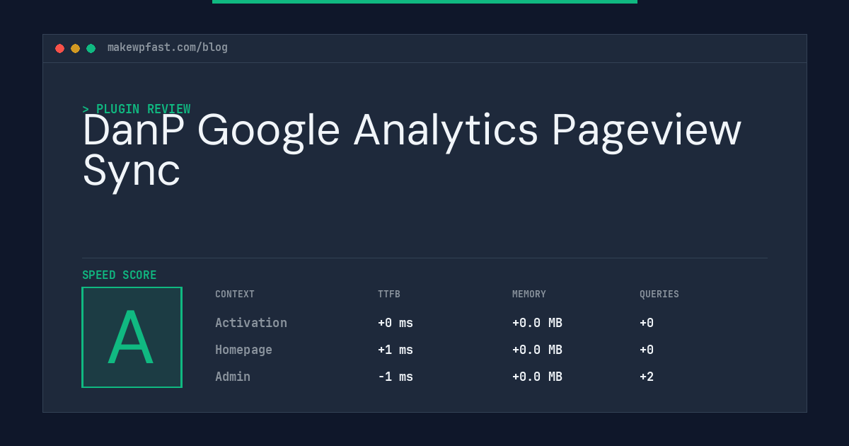 DanP Google Analytics Pageview Sync - MakeWPFast