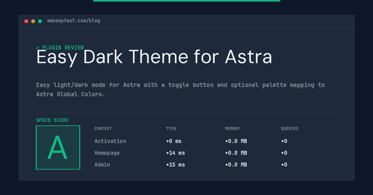 Easy Dark Theme for Astra - MakeWPFast