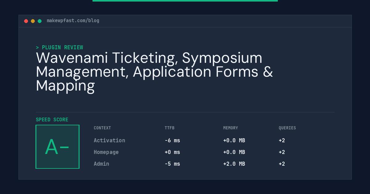 Wavenami Ticketing, Symposium Management, Application Forms & Mapping - MakeWPFast