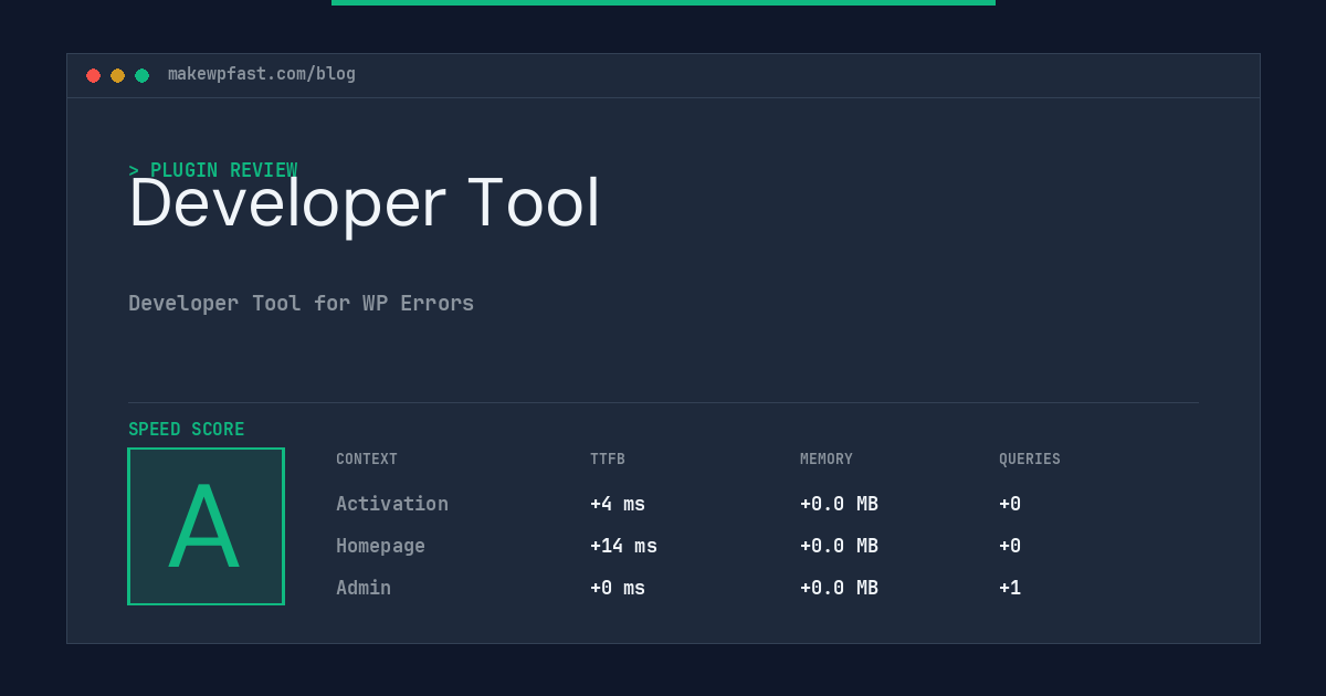 Developer Tool - MakeWPFast
