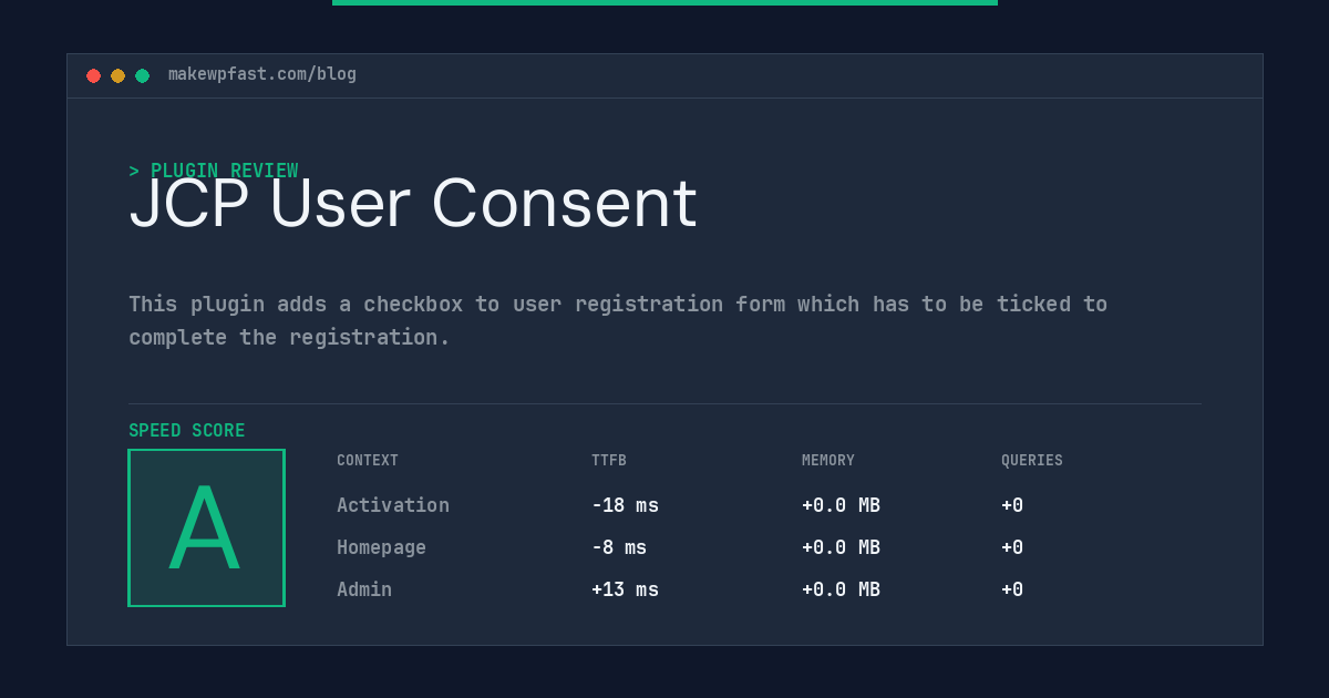 JCP User Consent - MakeWPFast