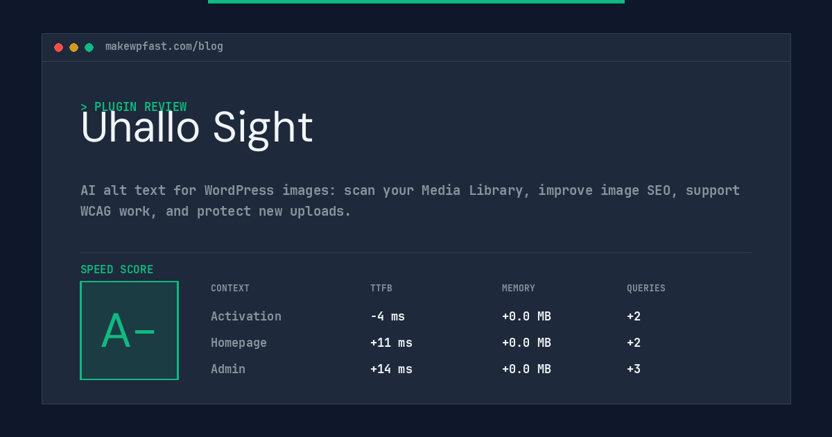 Uhallo Sight - MakeWPFast