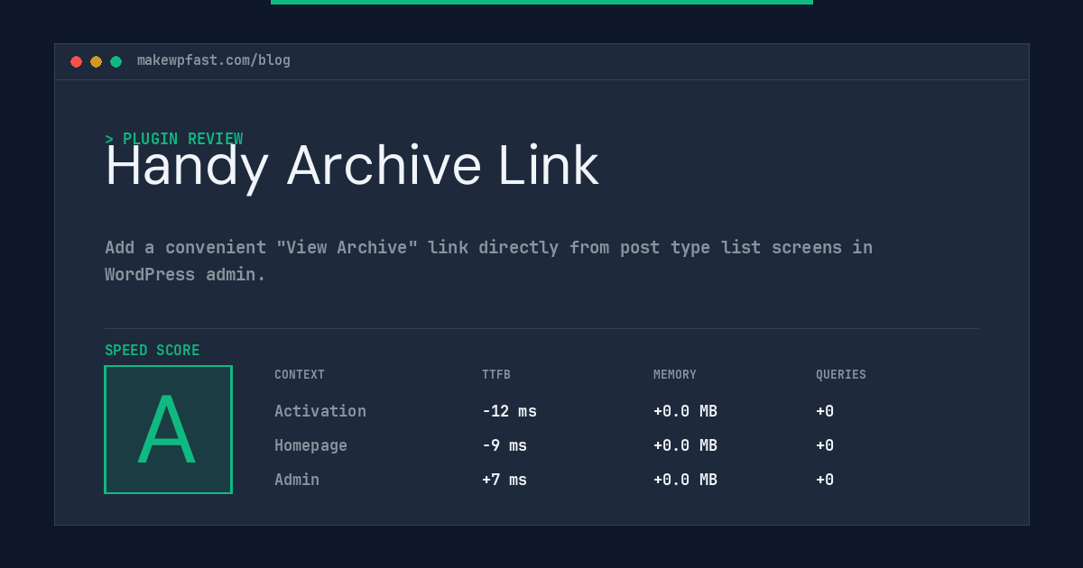 Handy Archive Link - MakeWPFast